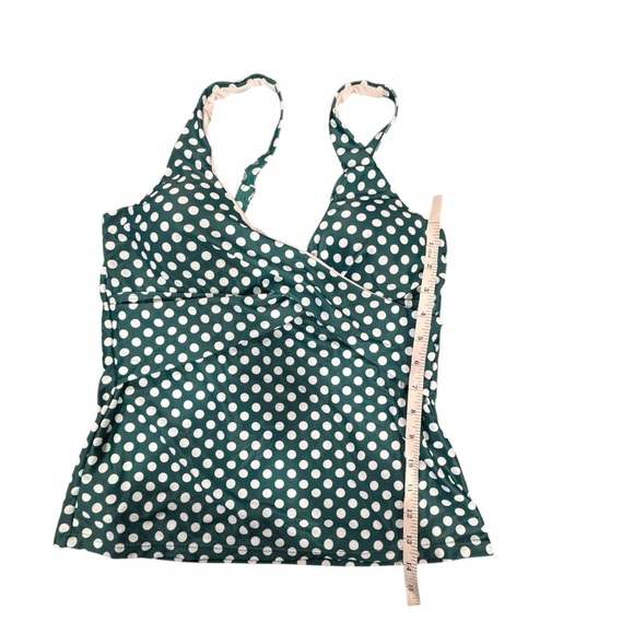 Polka Dot Woman’s Tankini  Swimsuit Top Green White Size Large - Picture 4 of 6